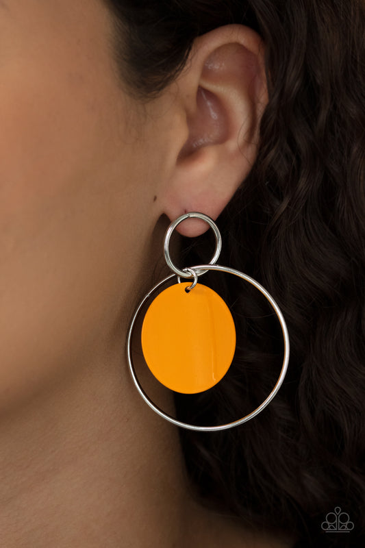 POP, Look, and Listen - orange - Paparazzi earrings