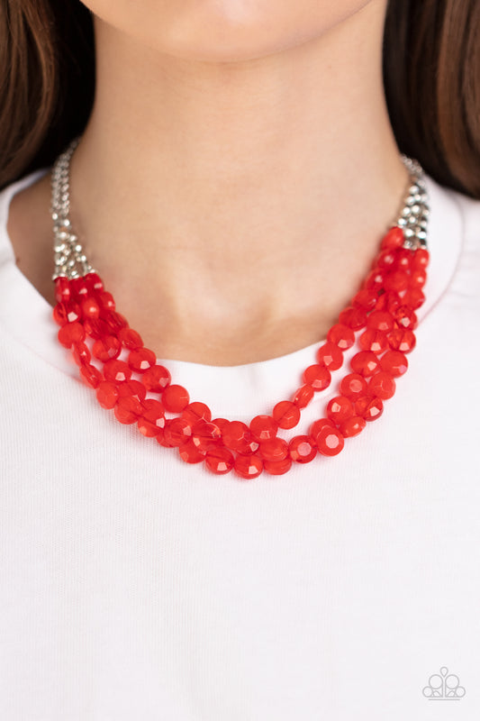 Pacific Picnic - red - Paparazzi necklace