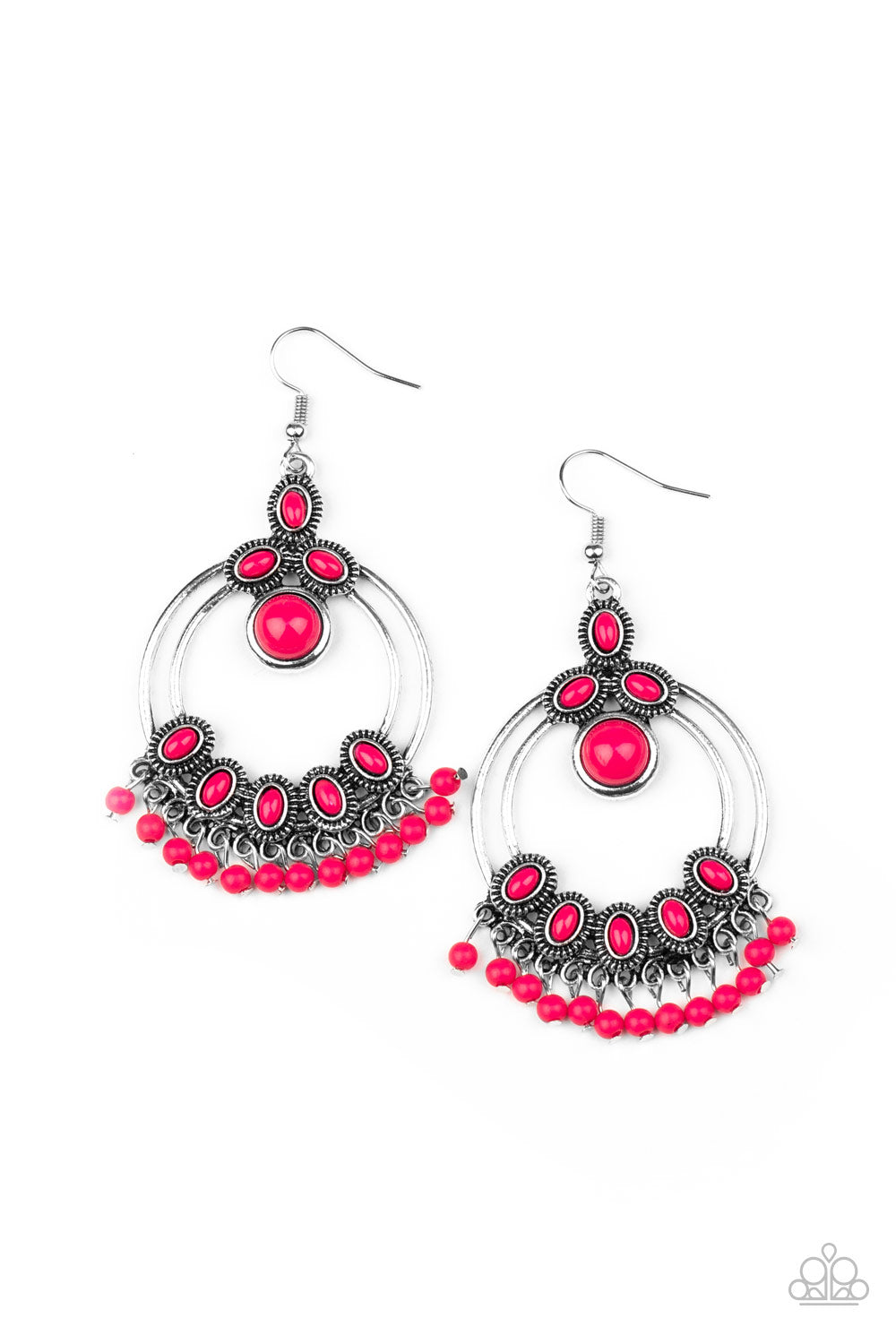 Palm Breeze - pink - Paparazzi earrings