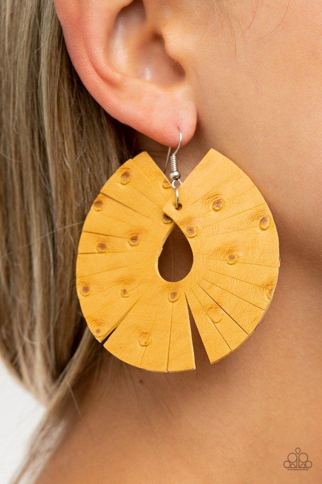Palm Islands - yellow - Paparazzi earrings