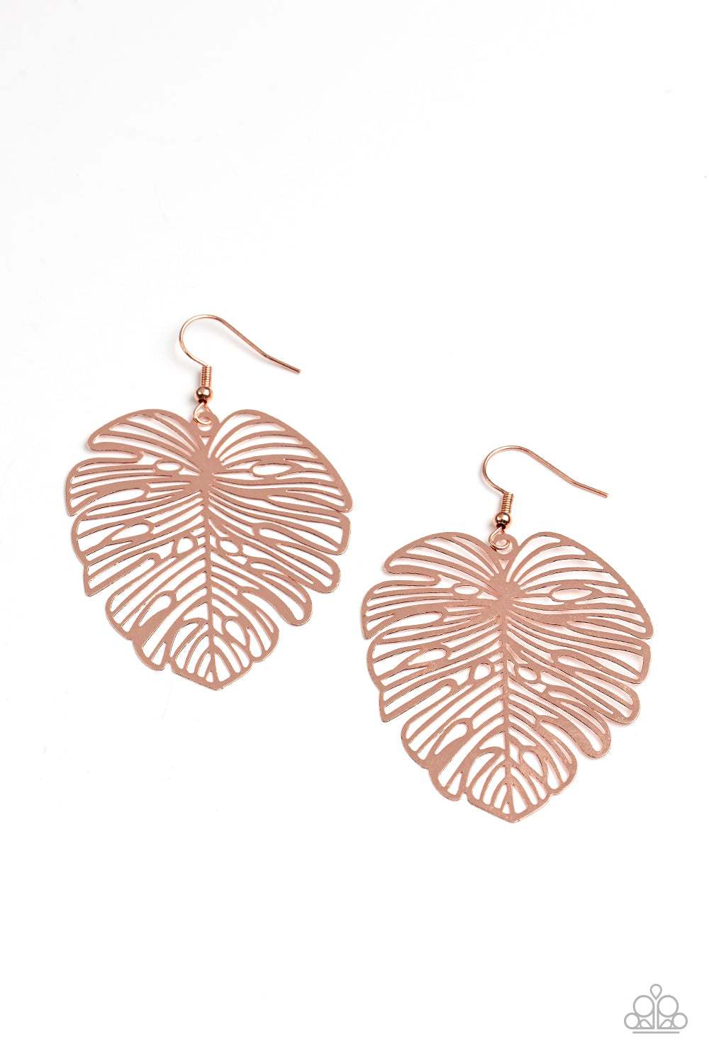 Palm Palmistry - copper - Paparazzi earrings