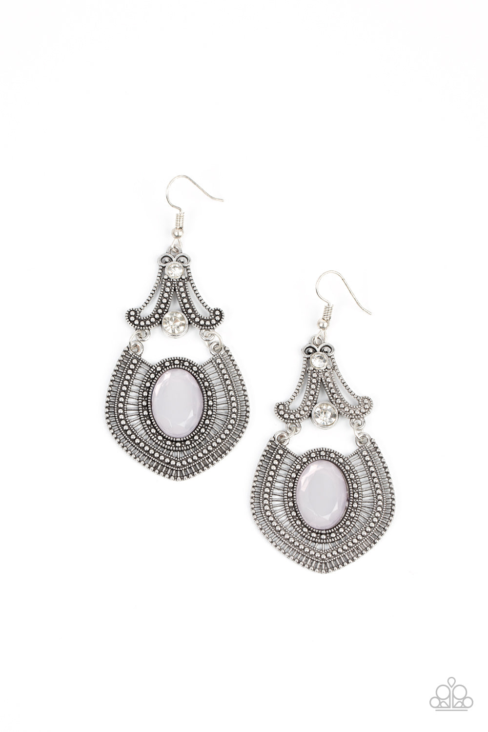Panama Palace - silver - Paparazzi earrings