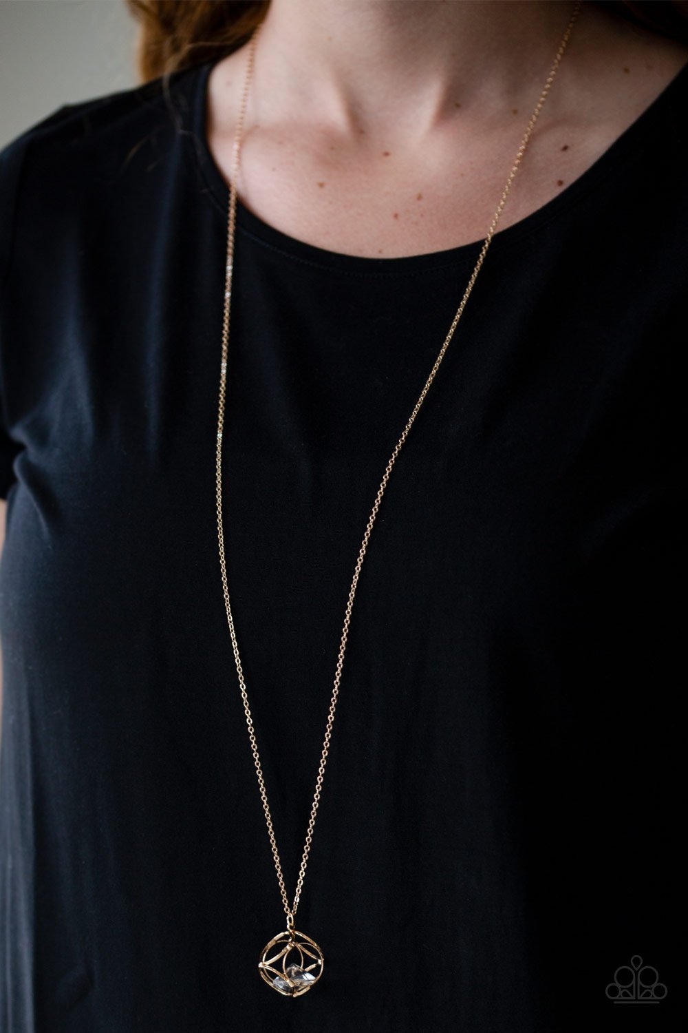 Pandoras Box-gold-Paparazzi necklace
