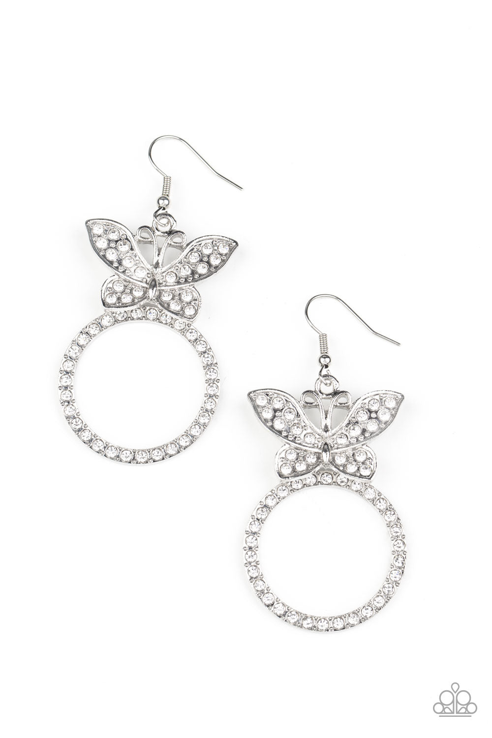 Paradise Found - white - Paparazzi earrings