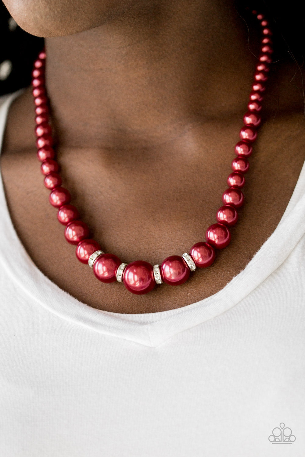 Party Pearls - red - Paparazzi necklace