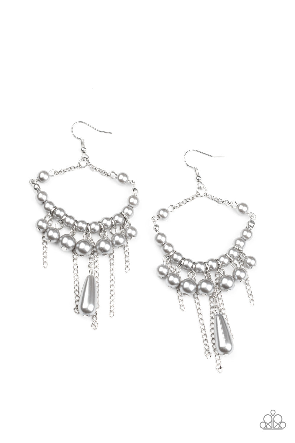 Party Planner Posh - silver - Paparazzi earrings