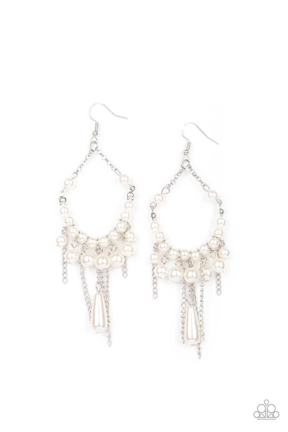 Party Planner Posh - white - Paparazzi earrings