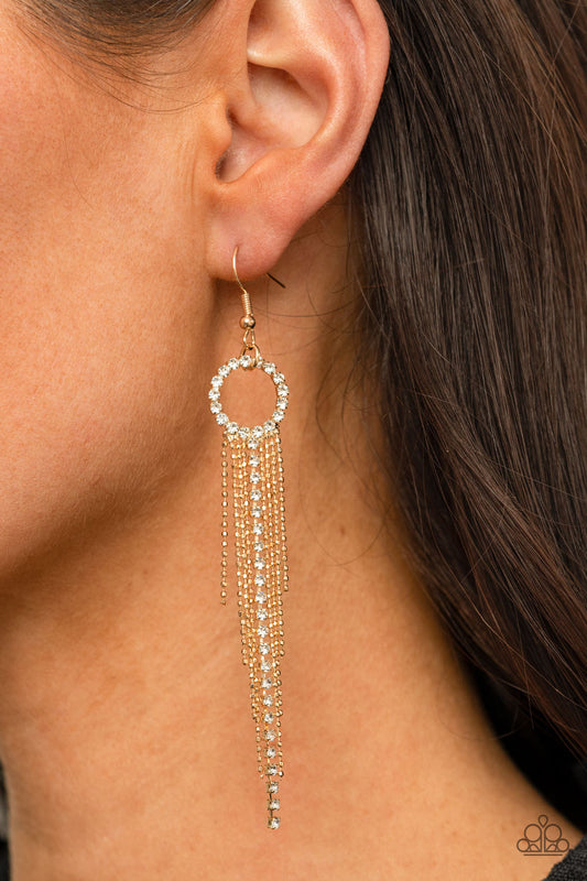 Pass the Glitter - gold - Paparazzi earrings