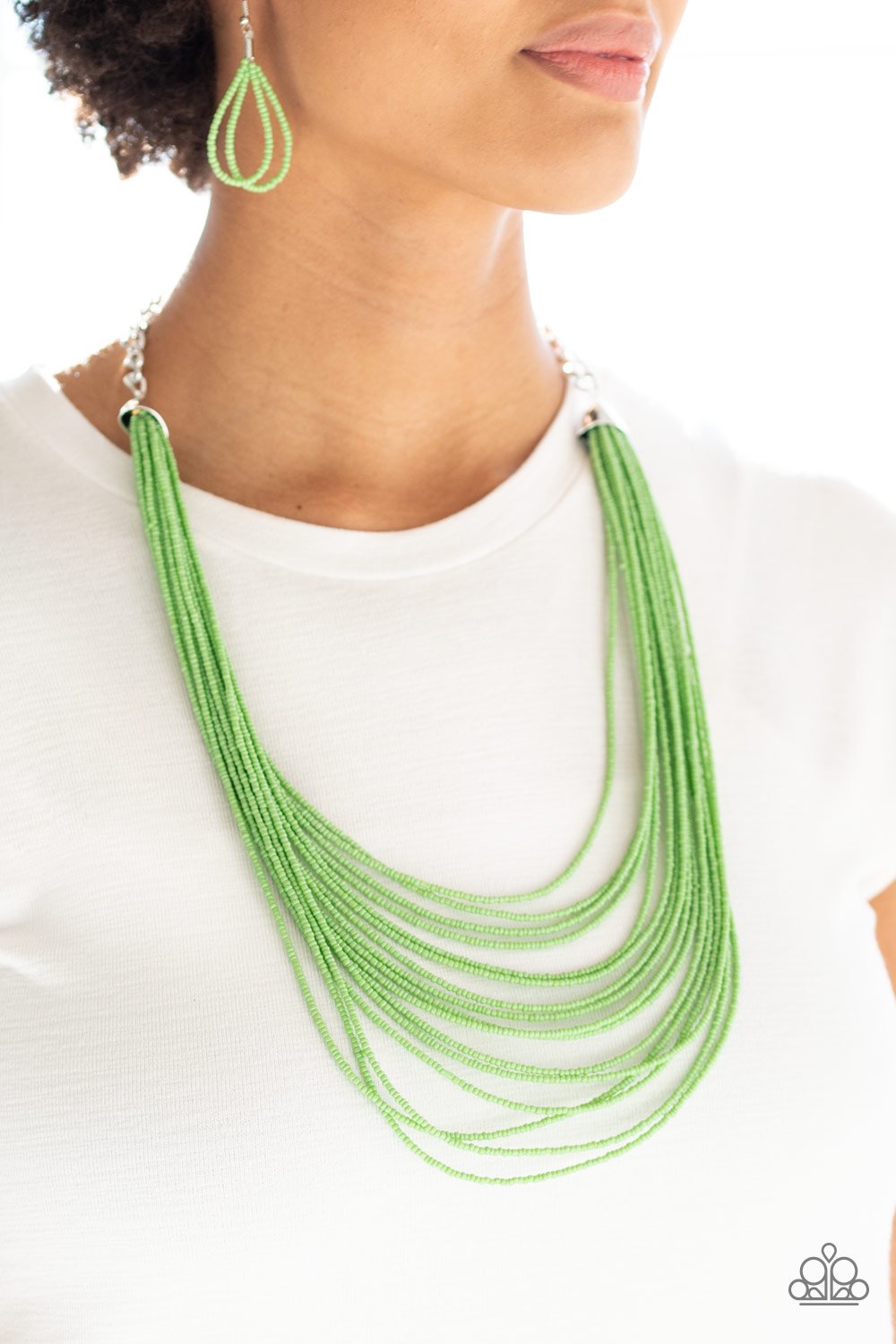 Peacefully Pacific - green - Paparazzi necklace