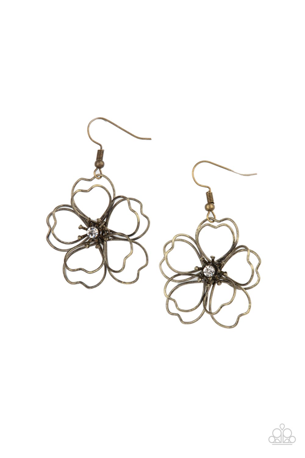 Petal Power - brass - Paparazzi earrings
