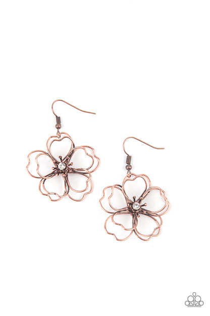 Petal Power - copper - Paparazzi earrings