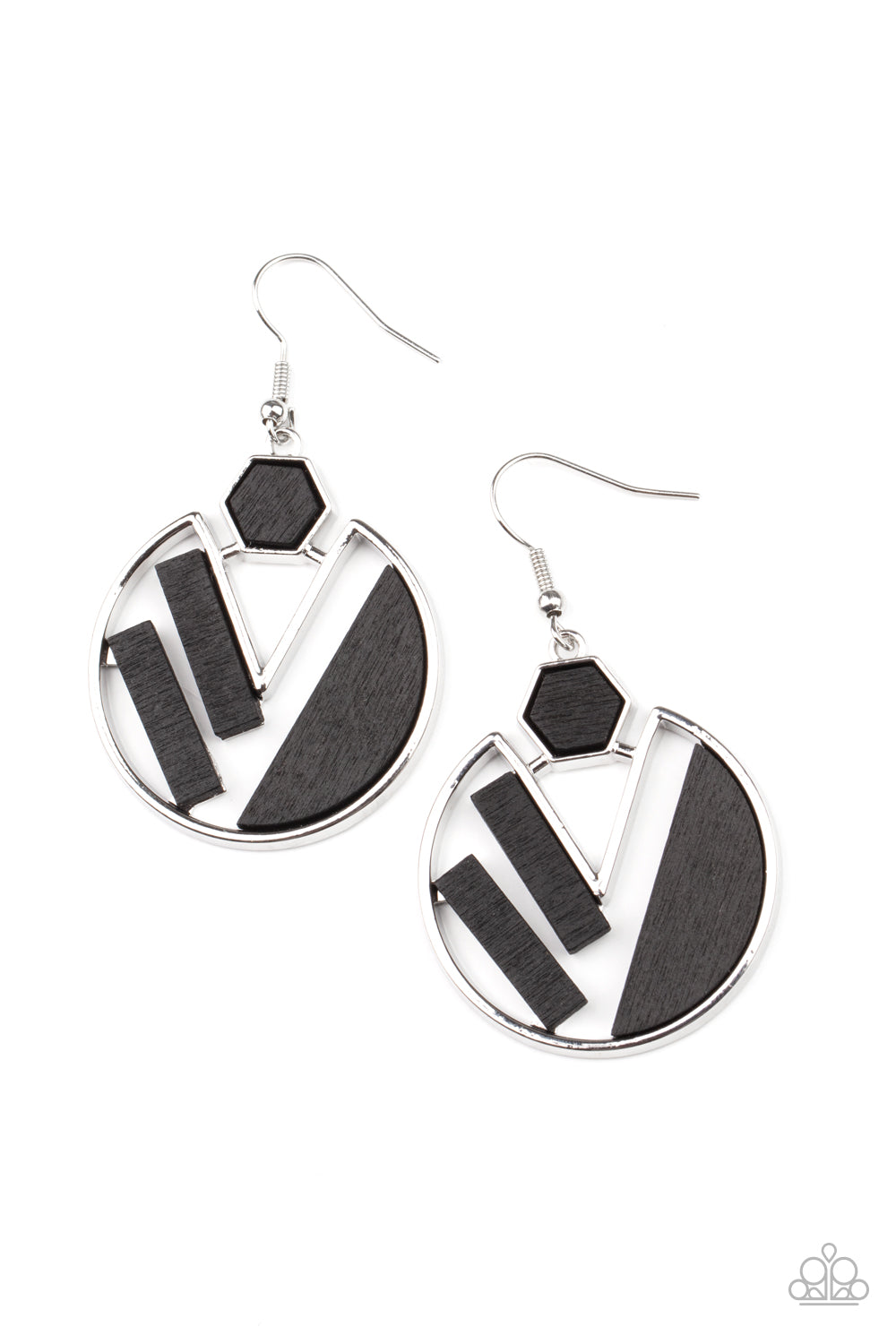 Petrified Posh - black - Paparazzi earrings