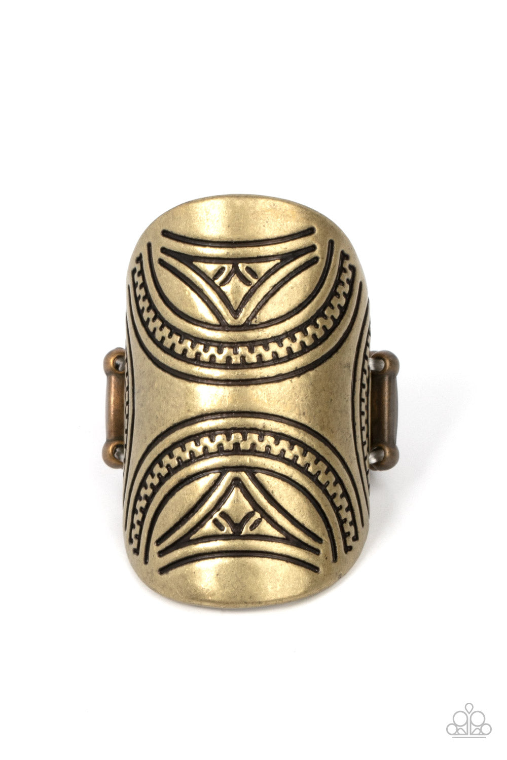 Pharaoh Party - brass - Paparazzi ring