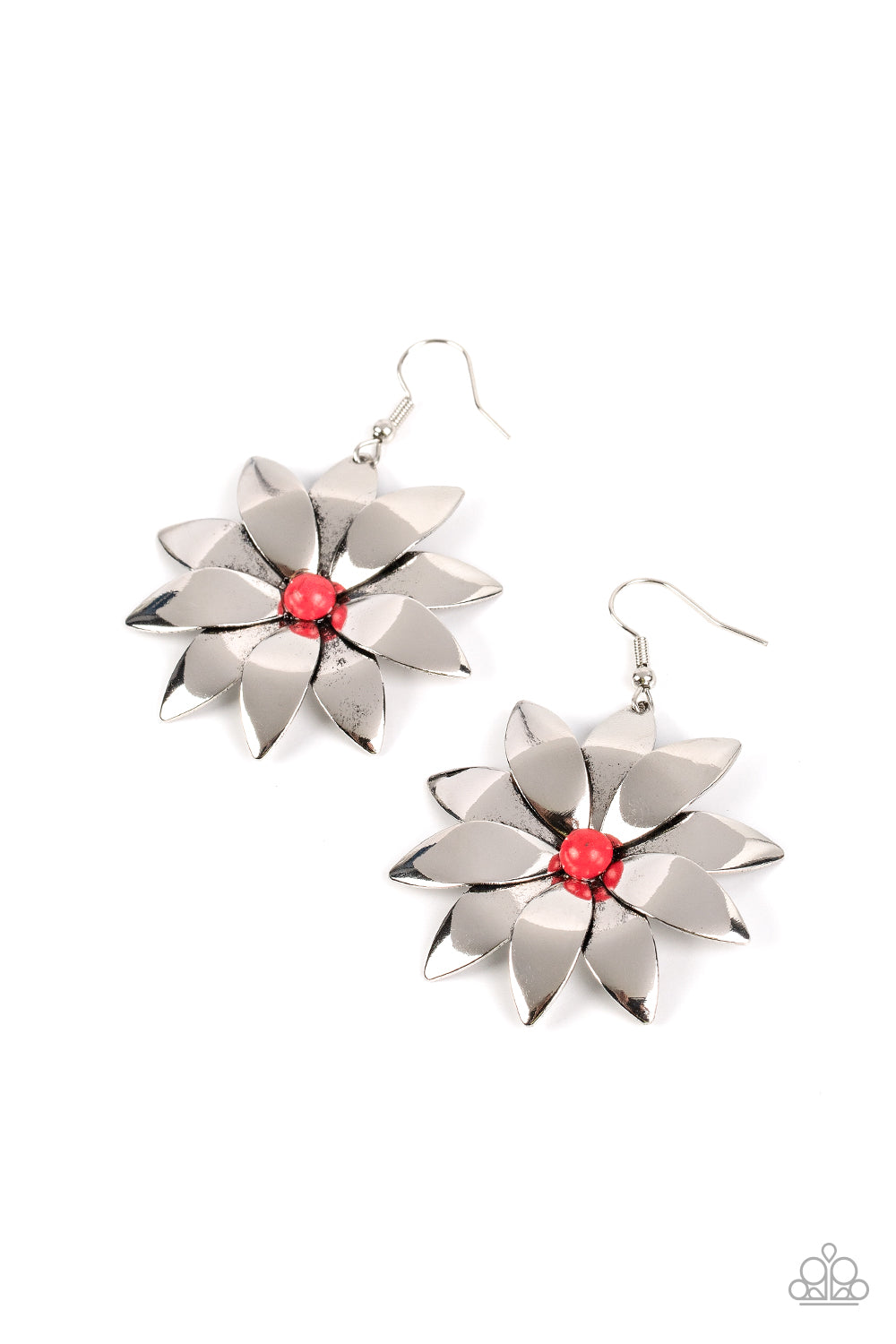 Pinwheel Prairies - red - Paparazzi earrings