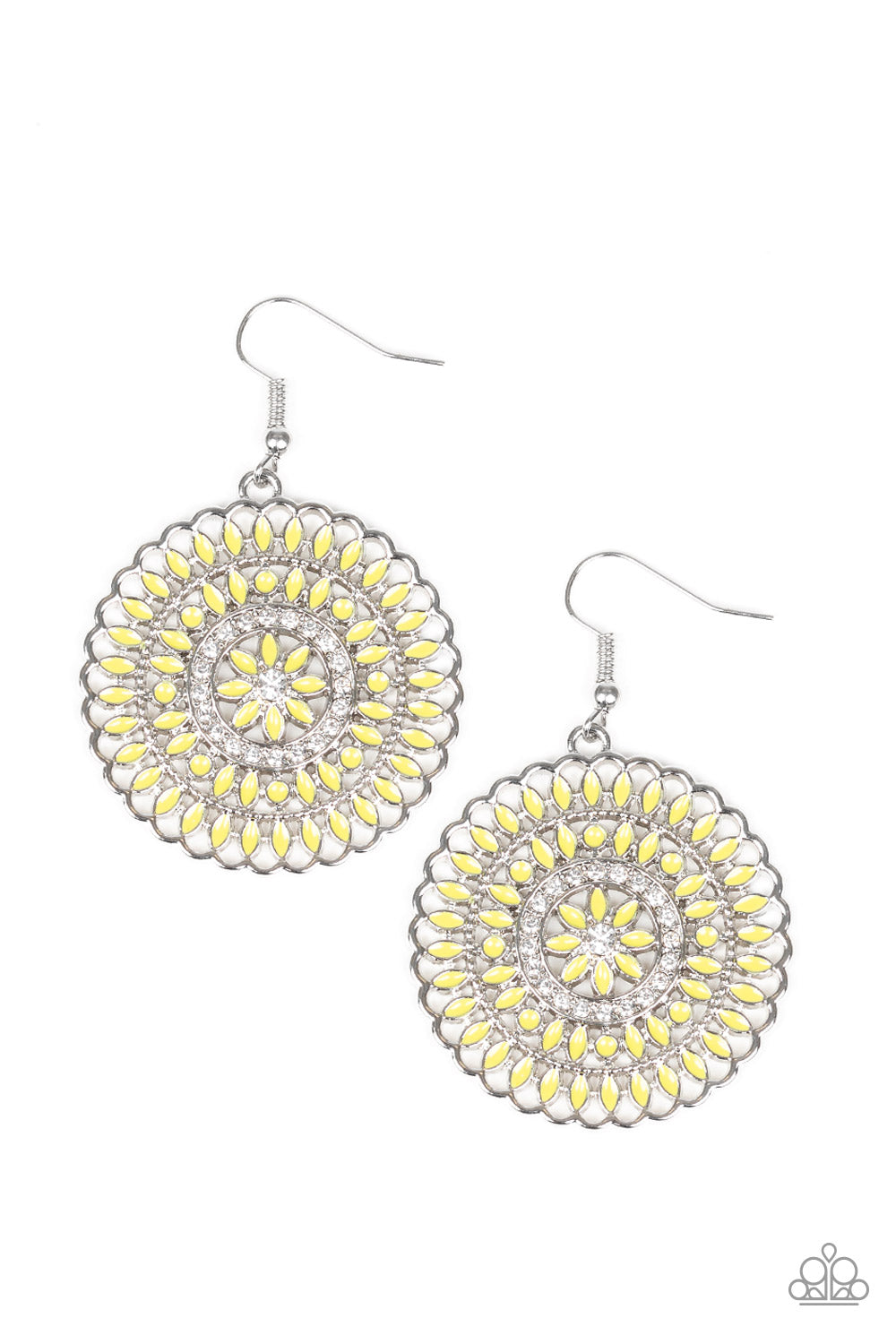 Pinwheel and Deal - yellow - Paparazzi earrings