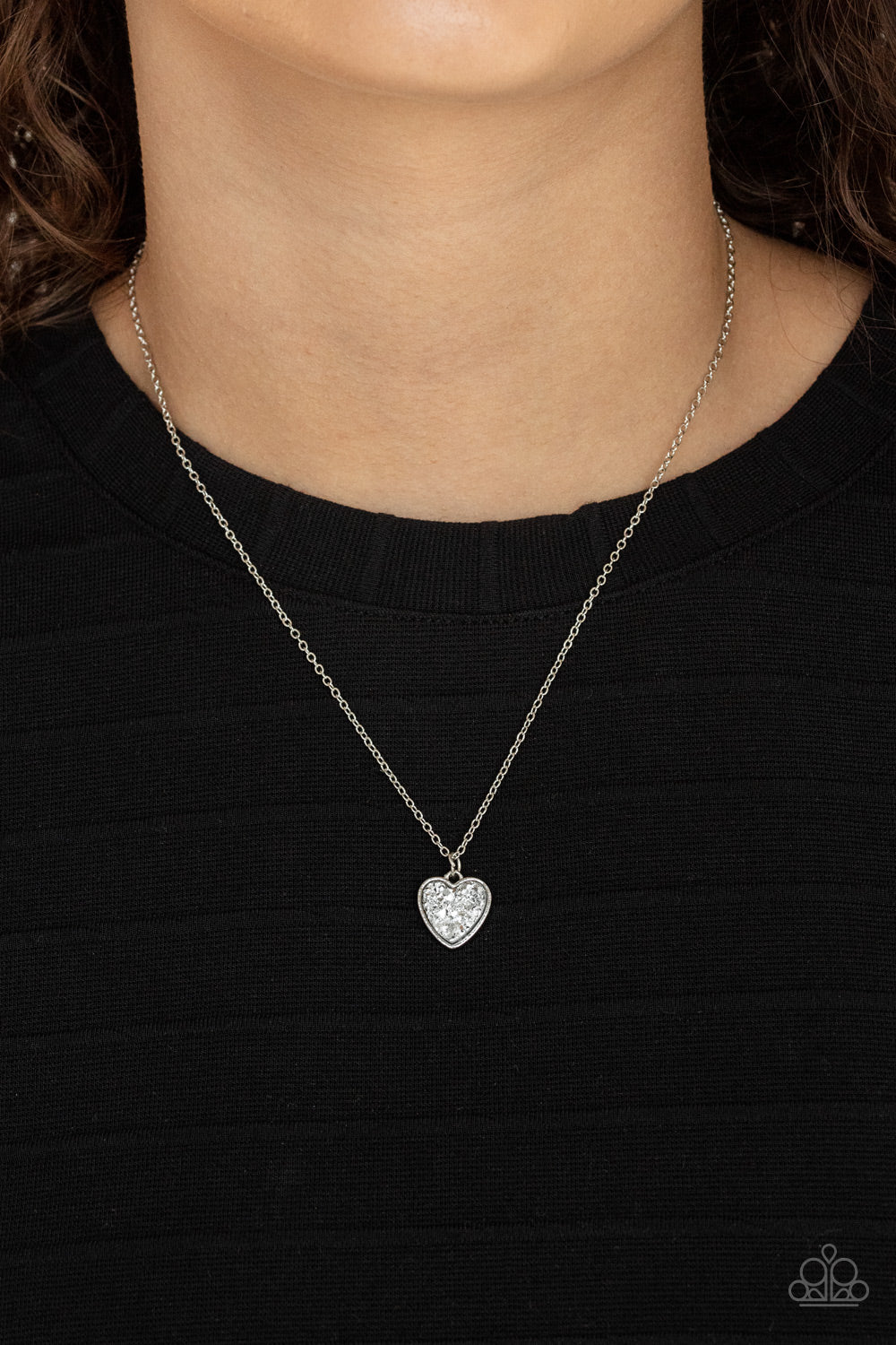 Paparazzi heart online necklace silver