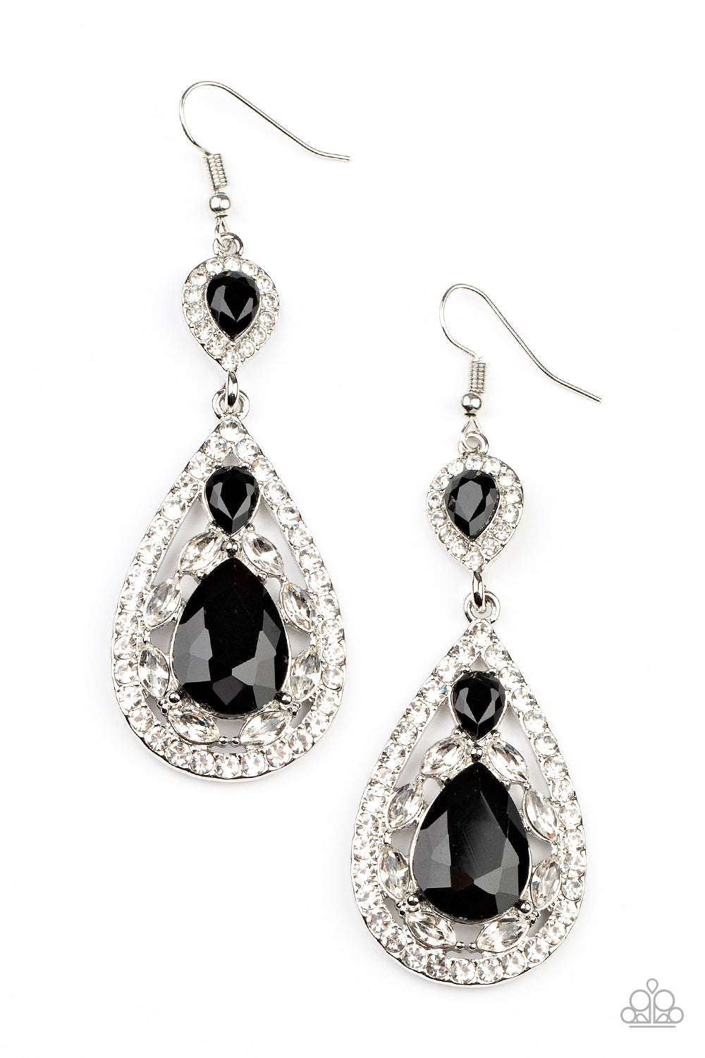 Posh Pageantry - black - Paparazzi earrings