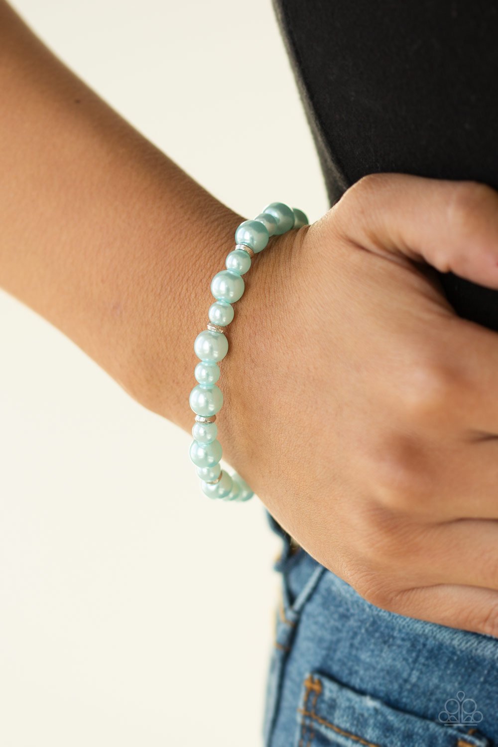 Powder and Pearls-blue-Paparazzi bracelet