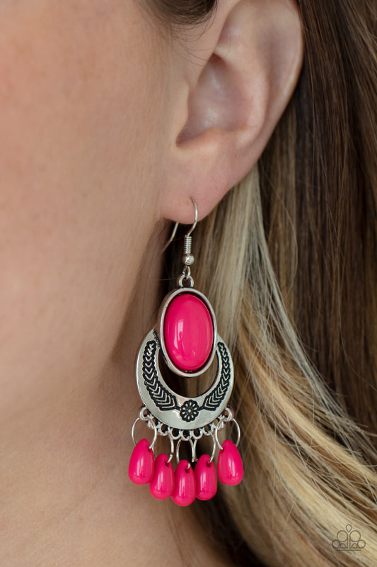 Prairie Flirt - pink - Paparazzi earrings