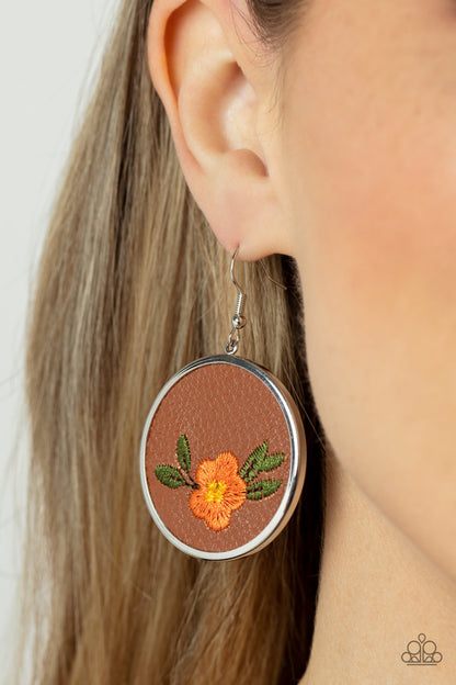 Prairie Patchwork - orange - Paparazzi earrings