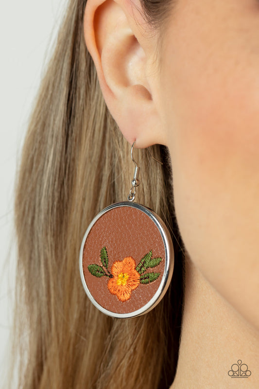 Prairie Patchwork - orange - Paparazzi earrings