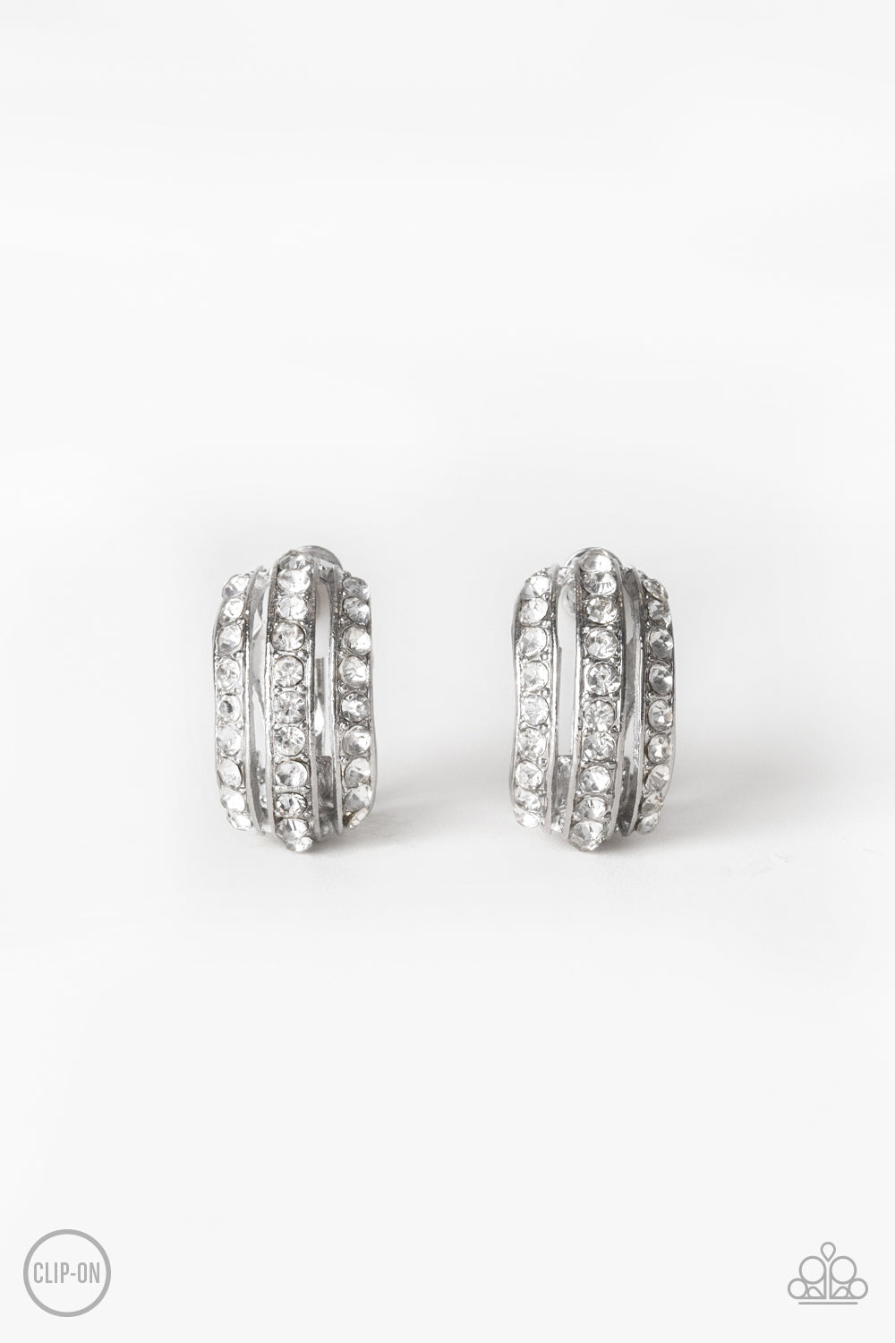 Pretty Pristine - white - Paparazzi CLIP ON earrings