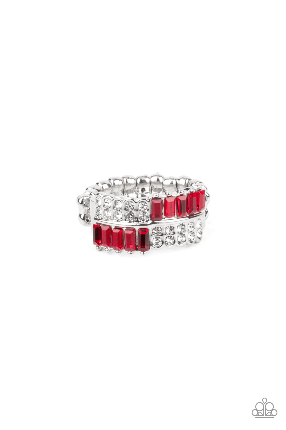 Put Them in Check - red - Paparazzi ring
