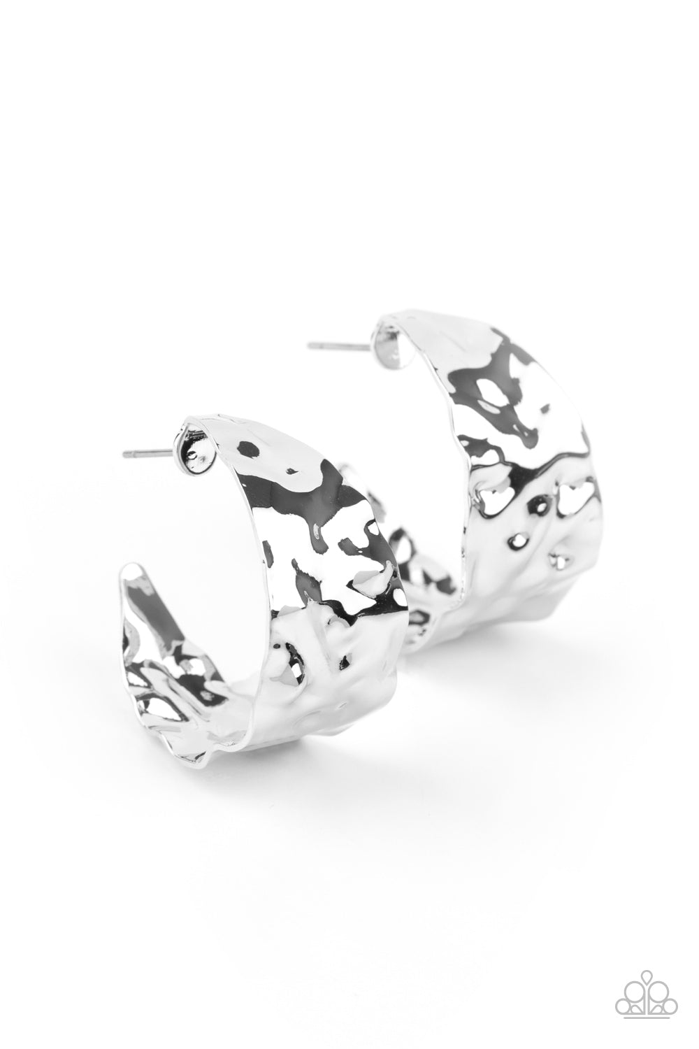Put Your Best Face Forward - silver - Paparazzi earrings