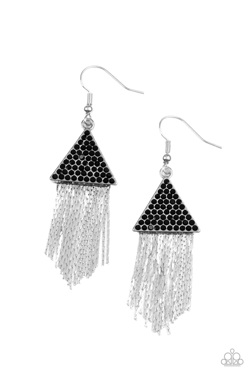 Pyramid SHEEN - black - Paparazzi earrings