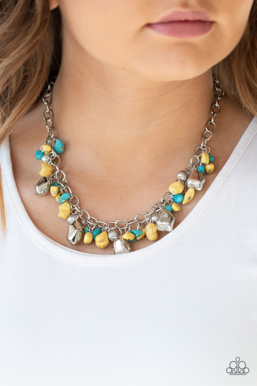 Quarry Trail - yellow - Paparazzi necklace