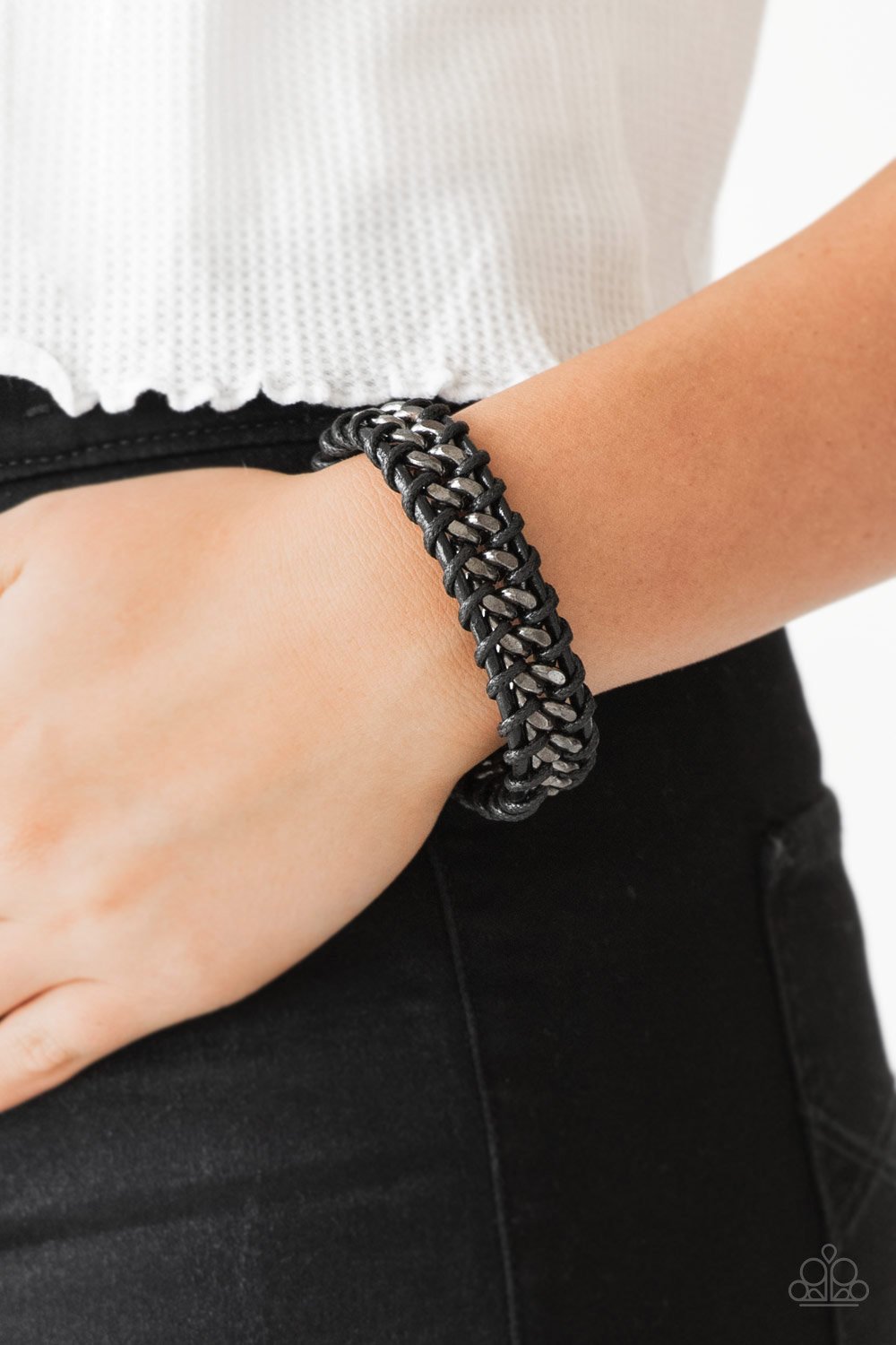 Racer Edge-black-Paparazzi bracelet