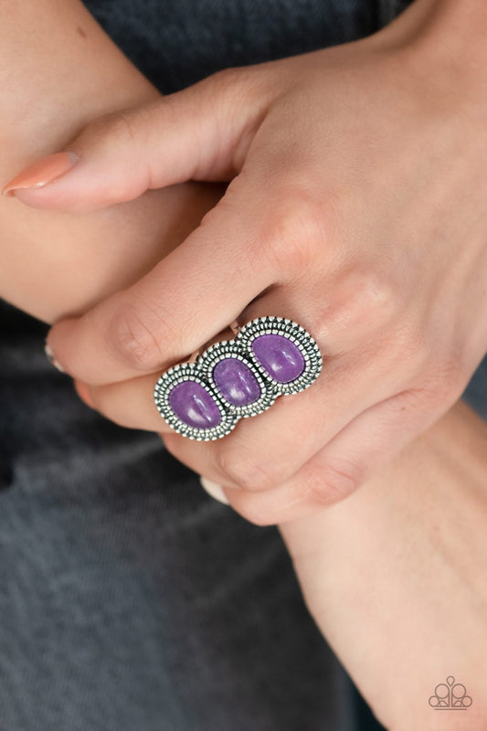 Radiant Rubble-purple-Paparazzi ring