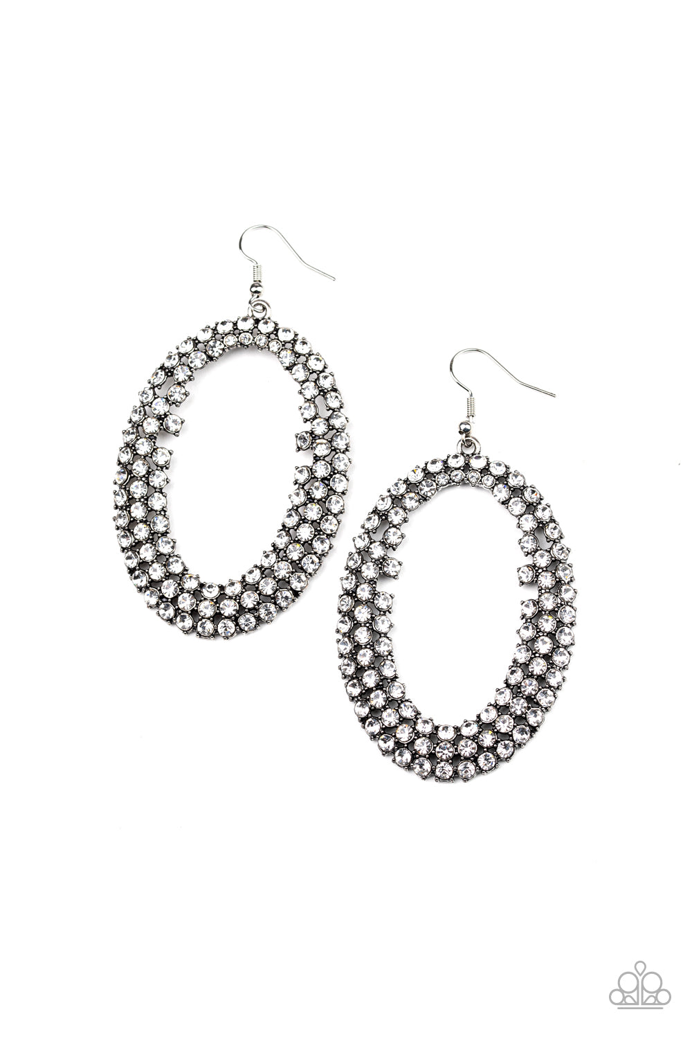 Radical Razzle - white - Paparazzi earrings