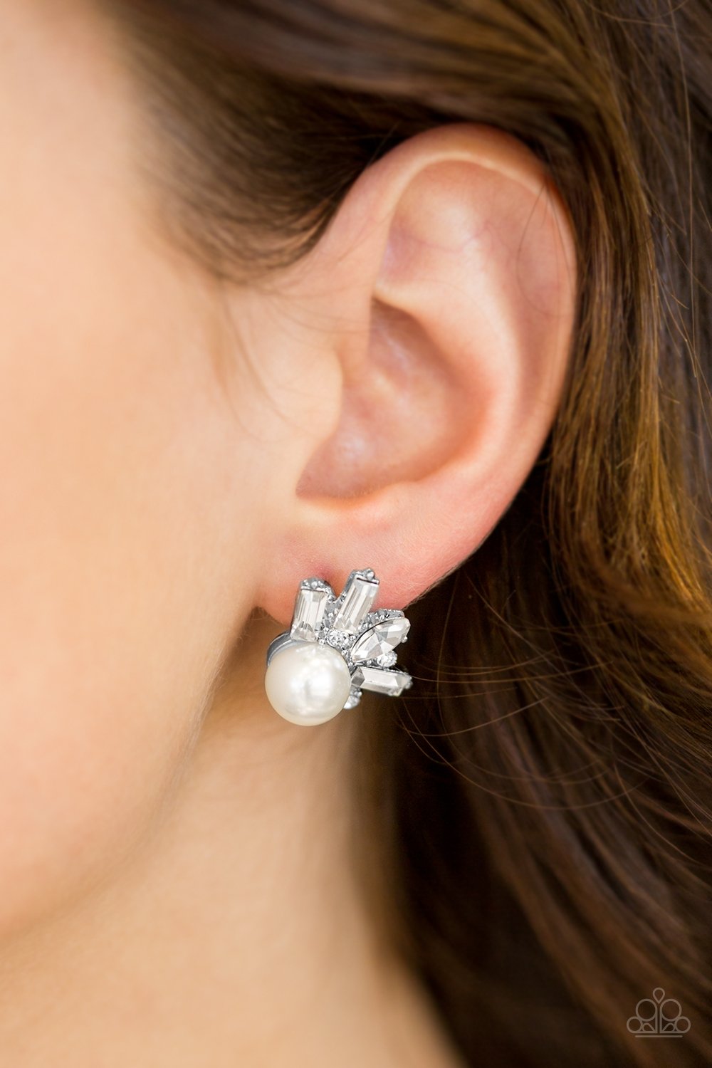 Radical Radiance - white - Paparazzi earrings
