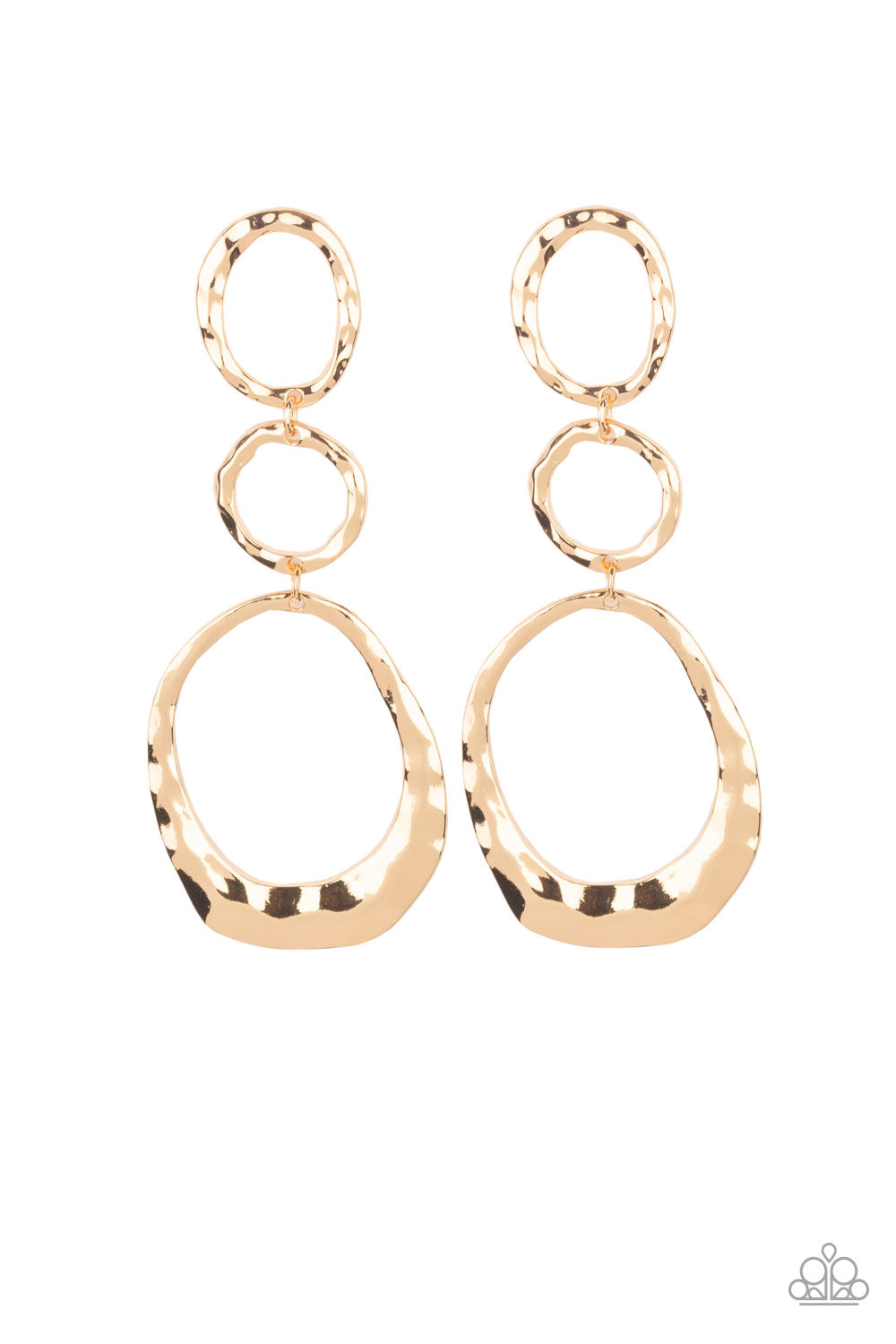 Radically Rippled - gold - Paparazzi earrings