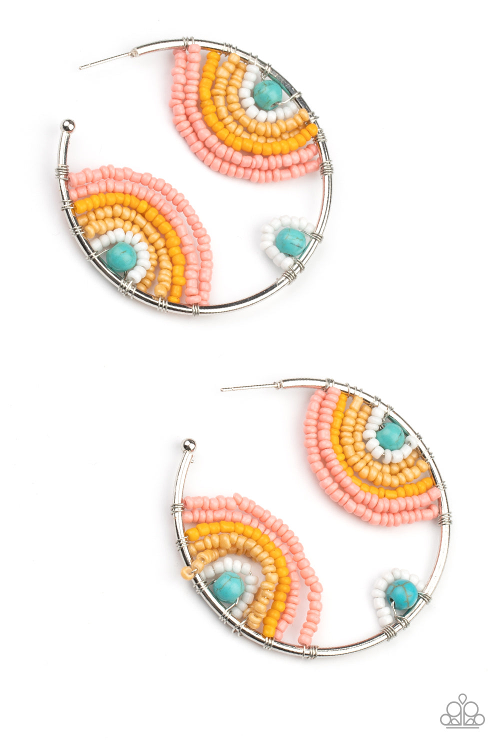 Rainbow Horizons - multi (orange) - Paparazzi earrings