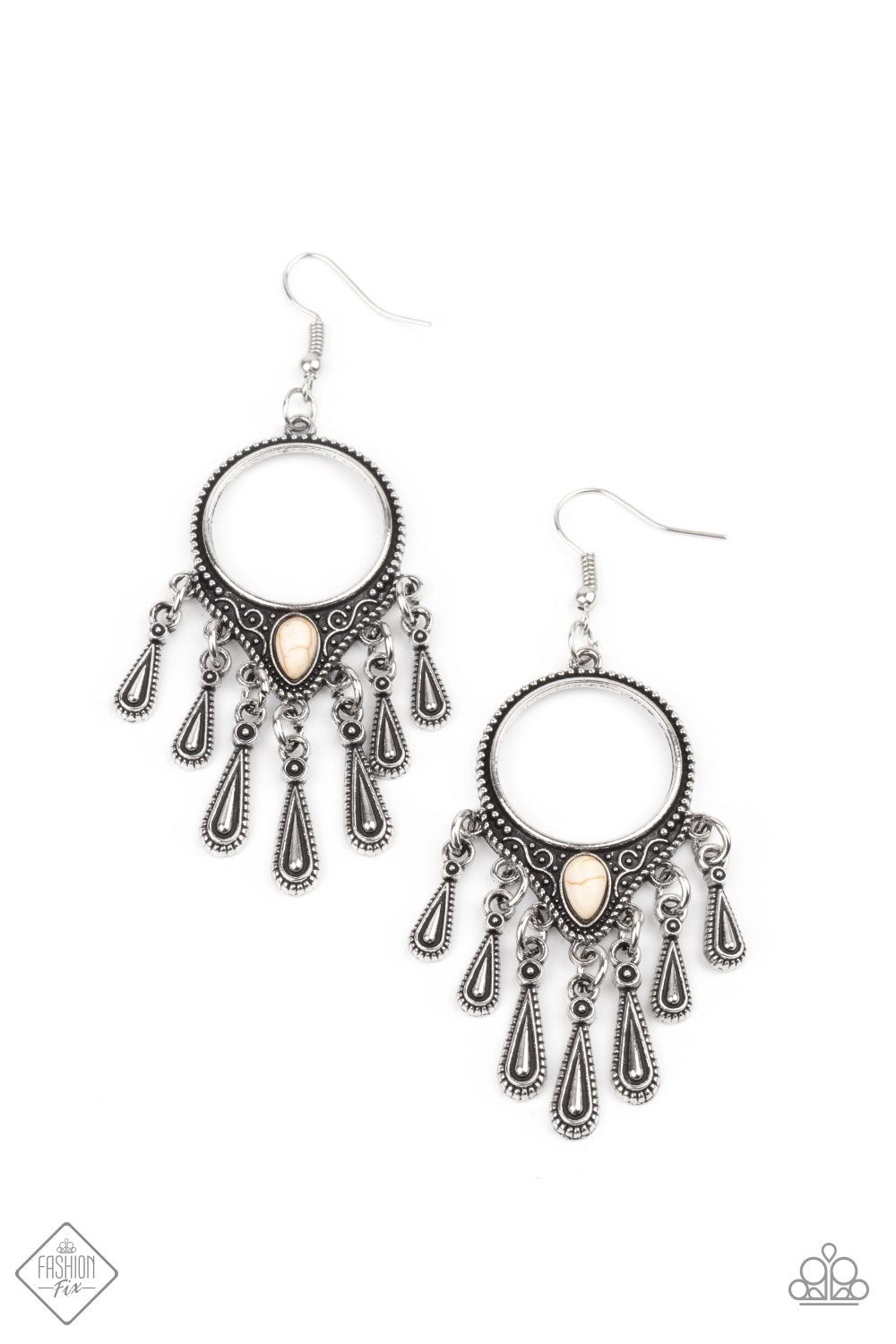 Ranger Rhythm - white - Paparazzi earrings