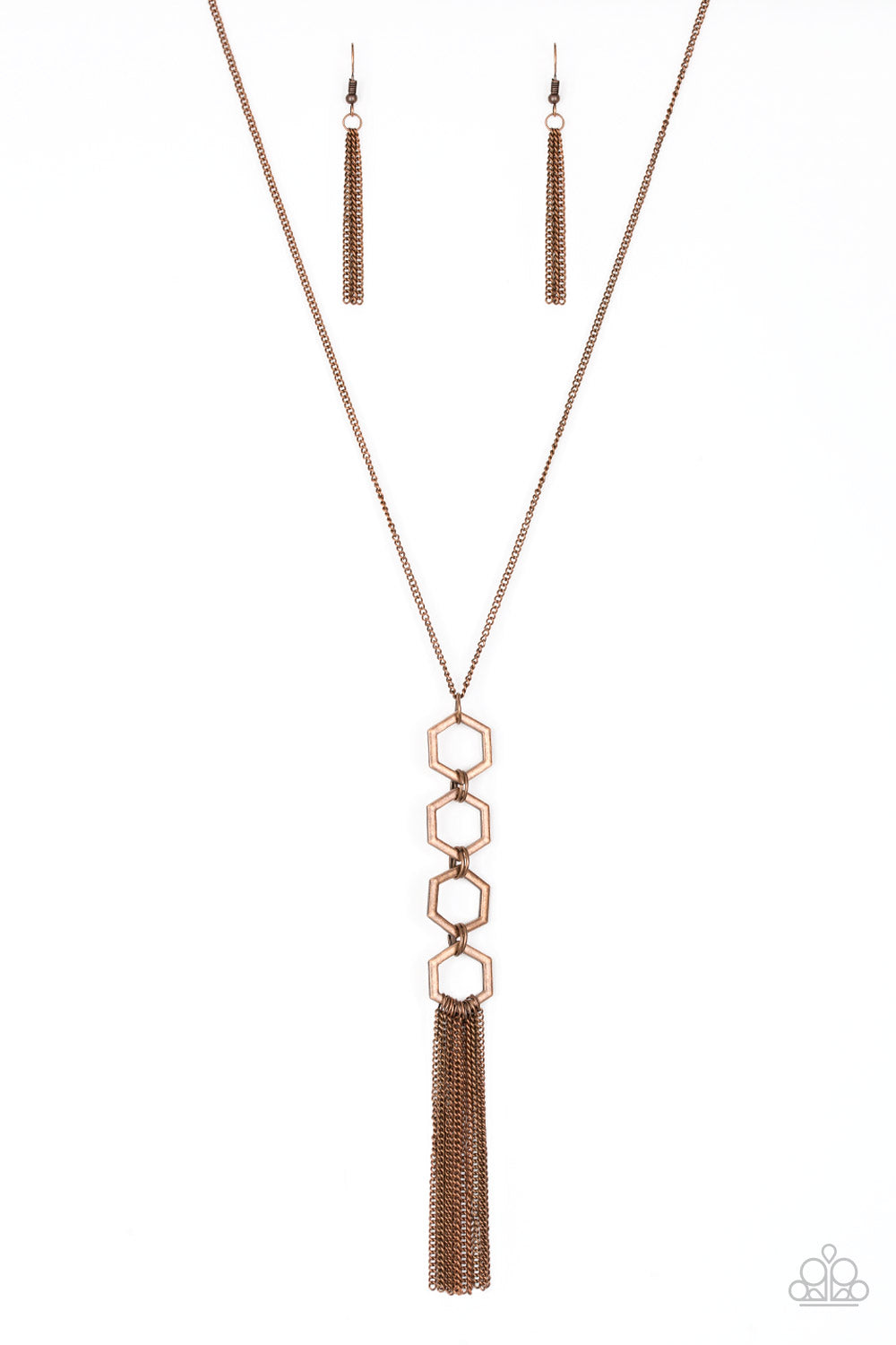 Ready, Set, GEO - copper - Paparazzi necklace