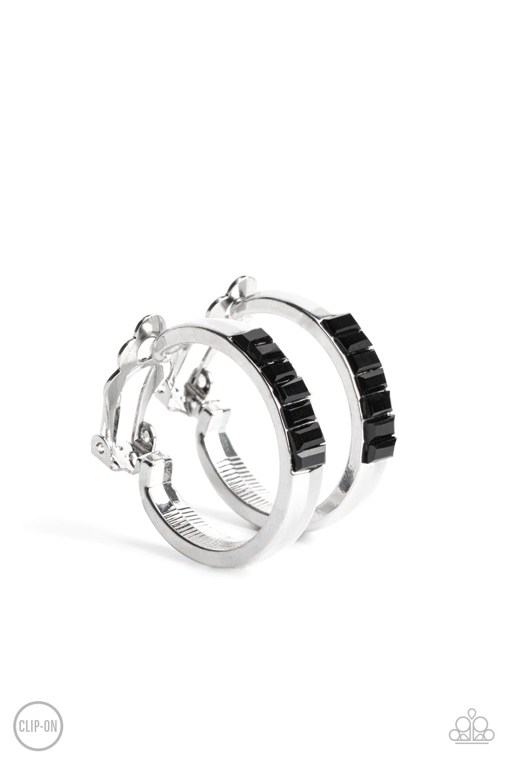 Ready, Steady, GLOW - black - Paparazzi CLIP ON earrings