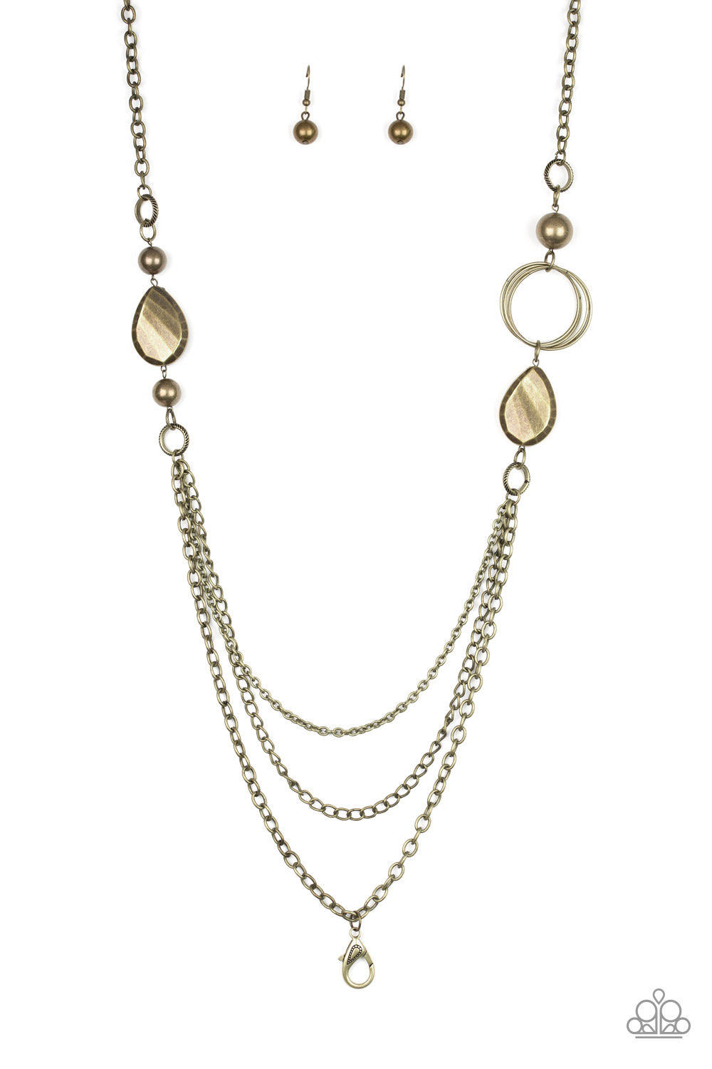 Rebels Have More Fun - brass - Paparazzi LANYARD necklace