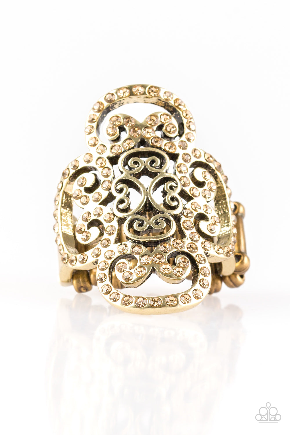 Regal Regalia - brass - Paparazzi ring