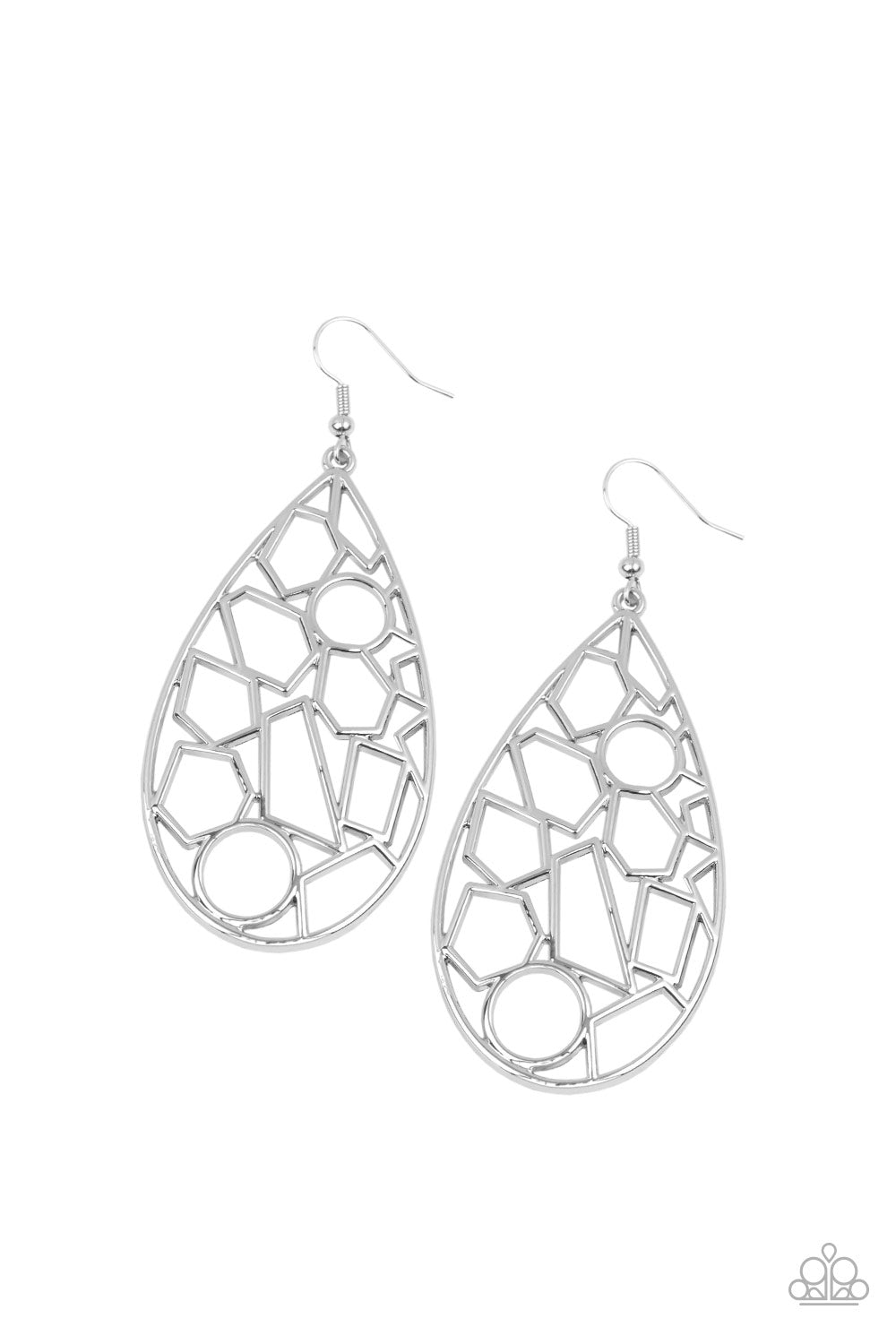 Reshaped Radiance - silver - Paparazzi earrings