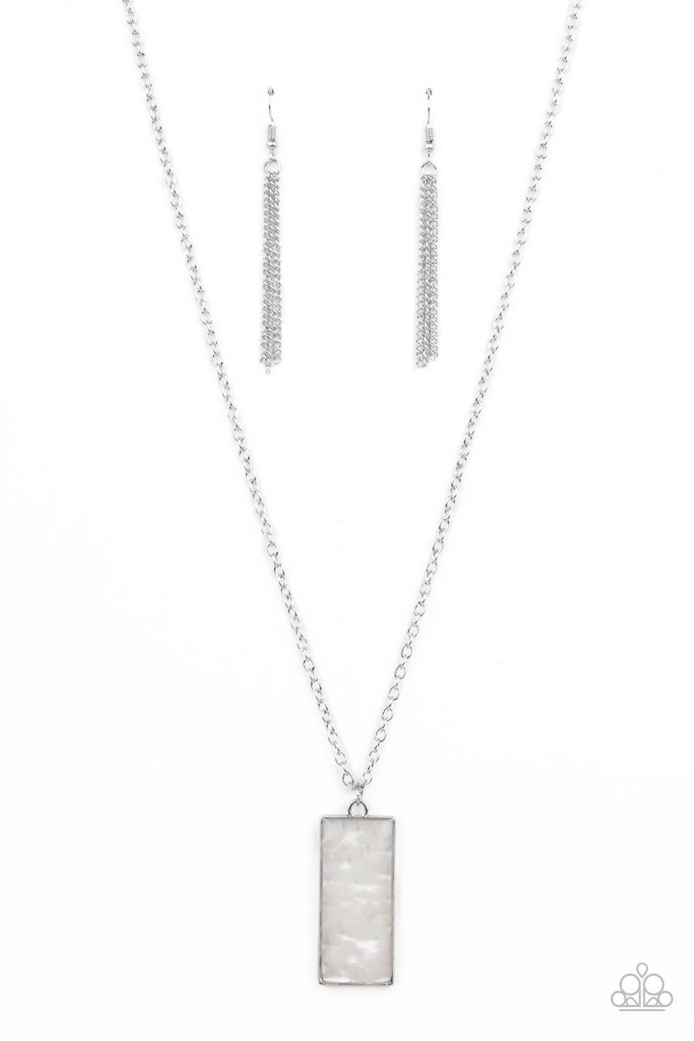 Retro Rock Collection - white - Paparazzi necklace