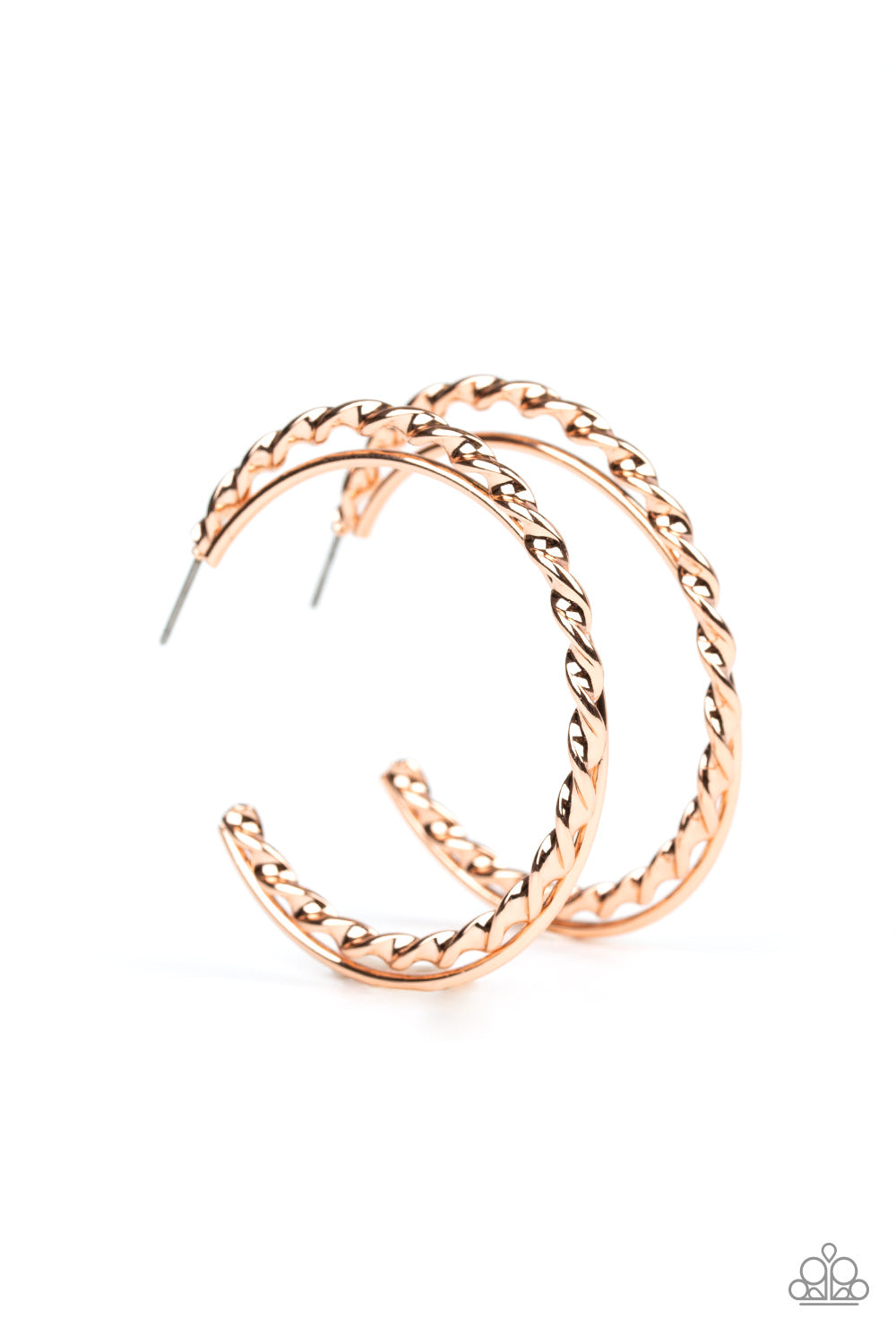 Retro Twist - rose gold - Paparazzi earrings