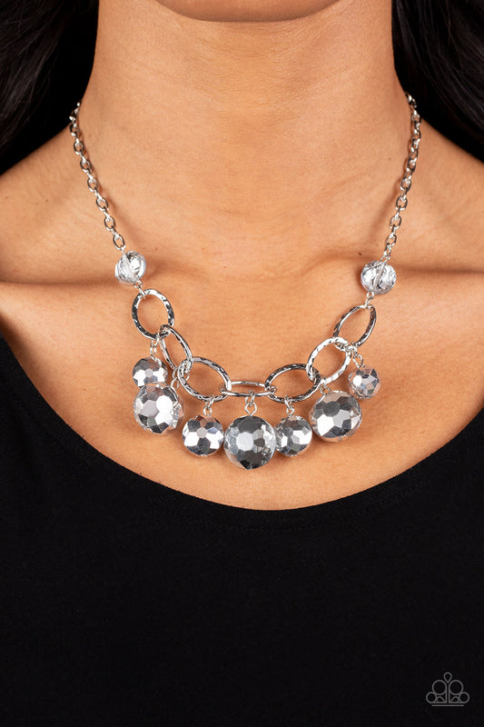 Rhinestone River - silver - Paparazzi necklace