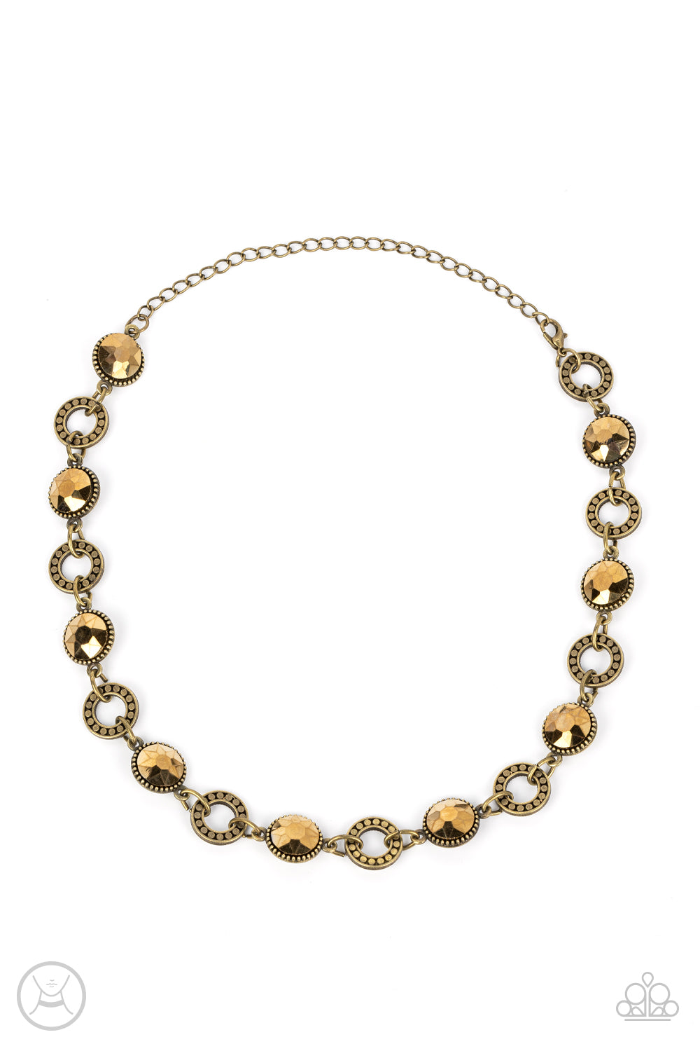Rhinestone Rollout - brass - Paparazzi necklace