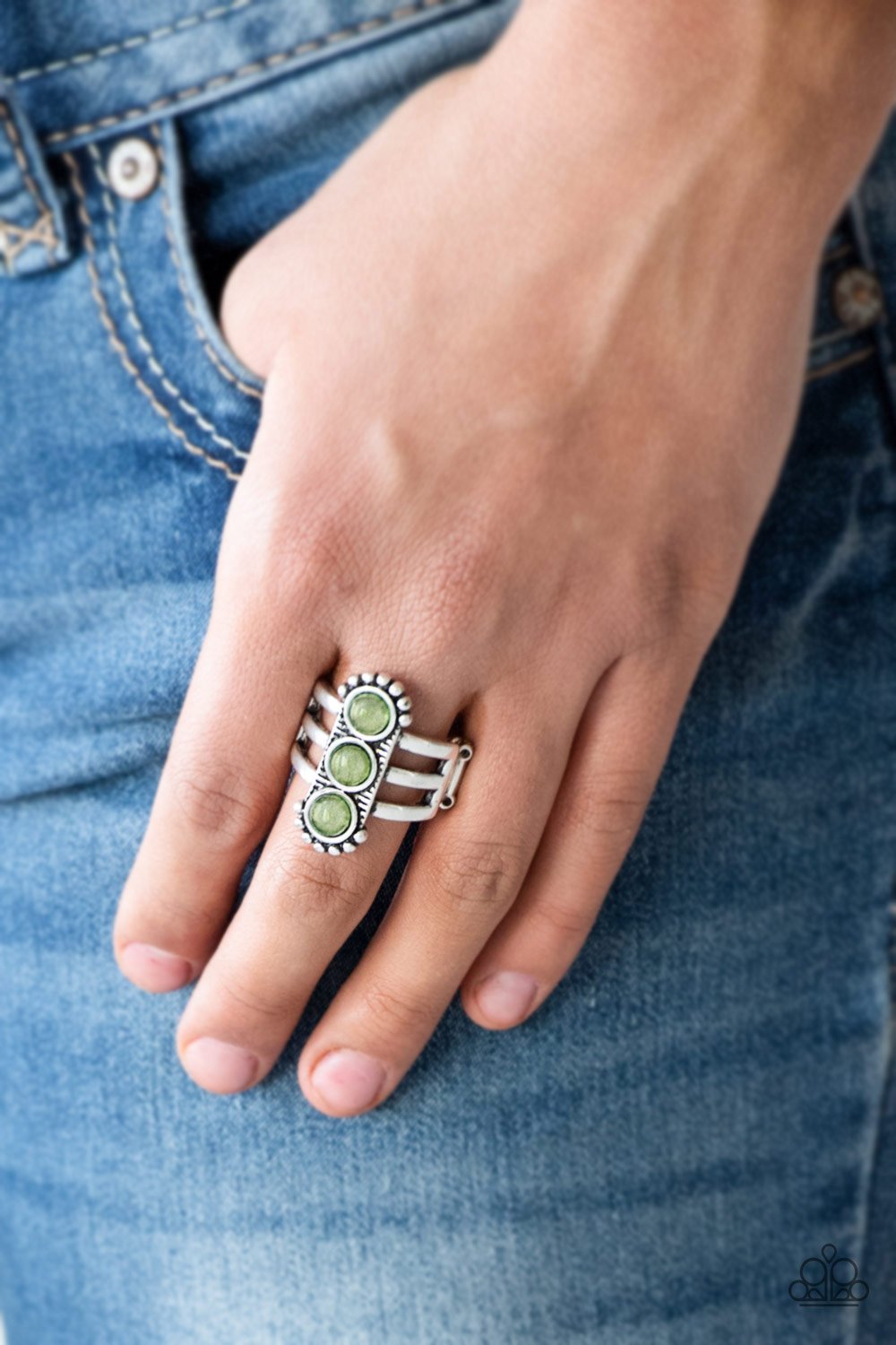 Rio Trio - green - Paparazzi ring