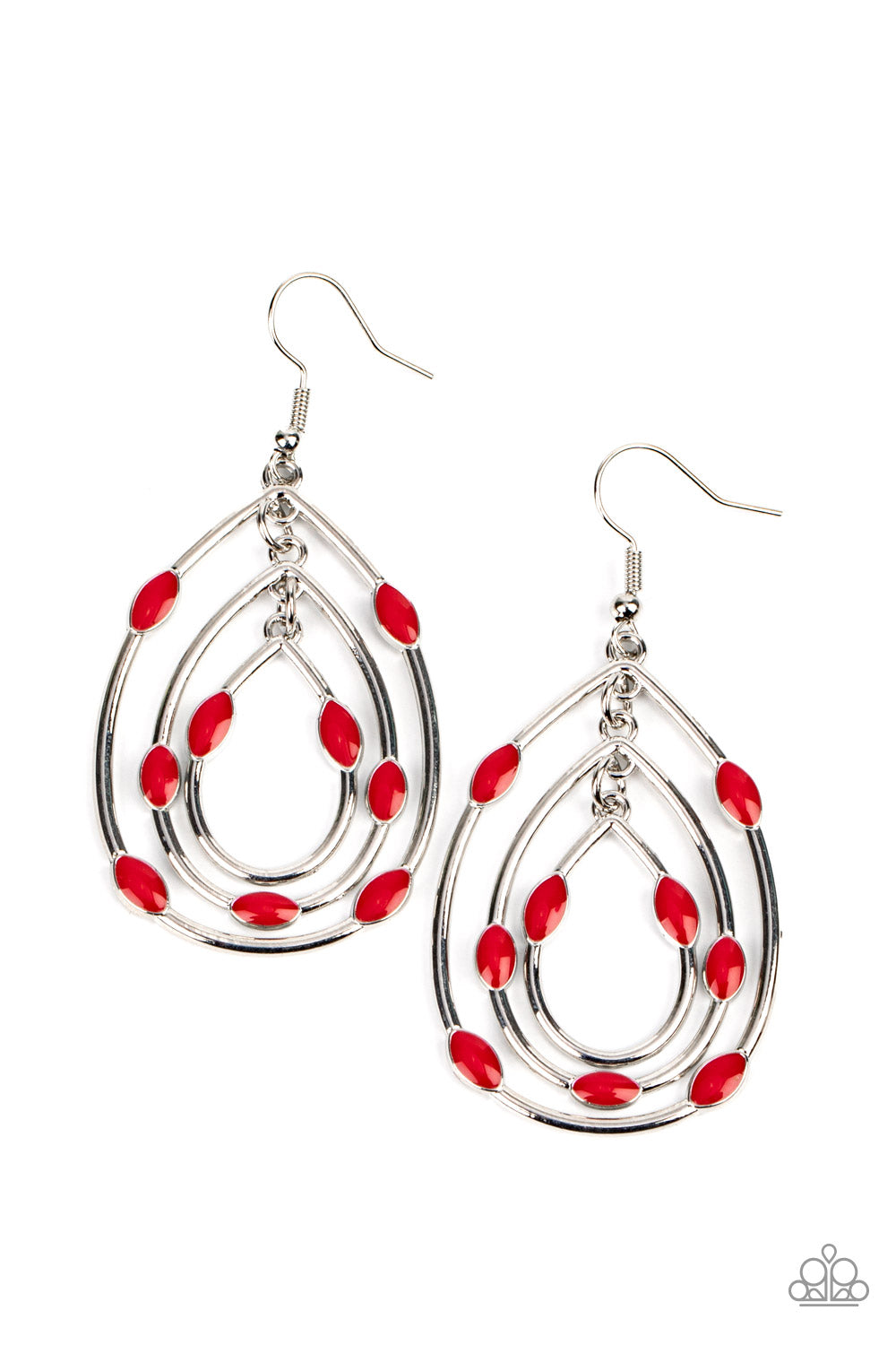 Rippling Rapport - red - Paparazzi earrings