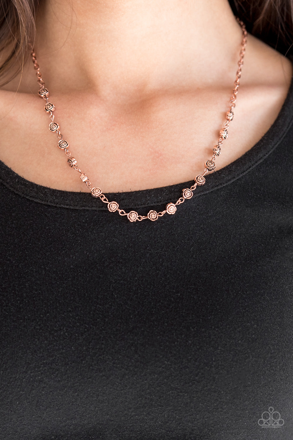 Roadside Roses - copper - Paparazzi necklace