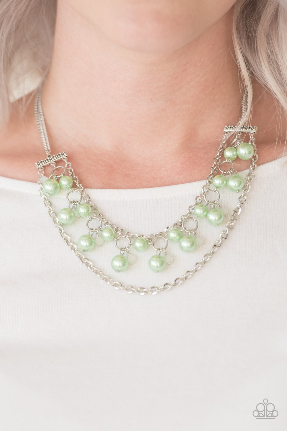 Rockefeller Romance - green - Paparazzi necklace